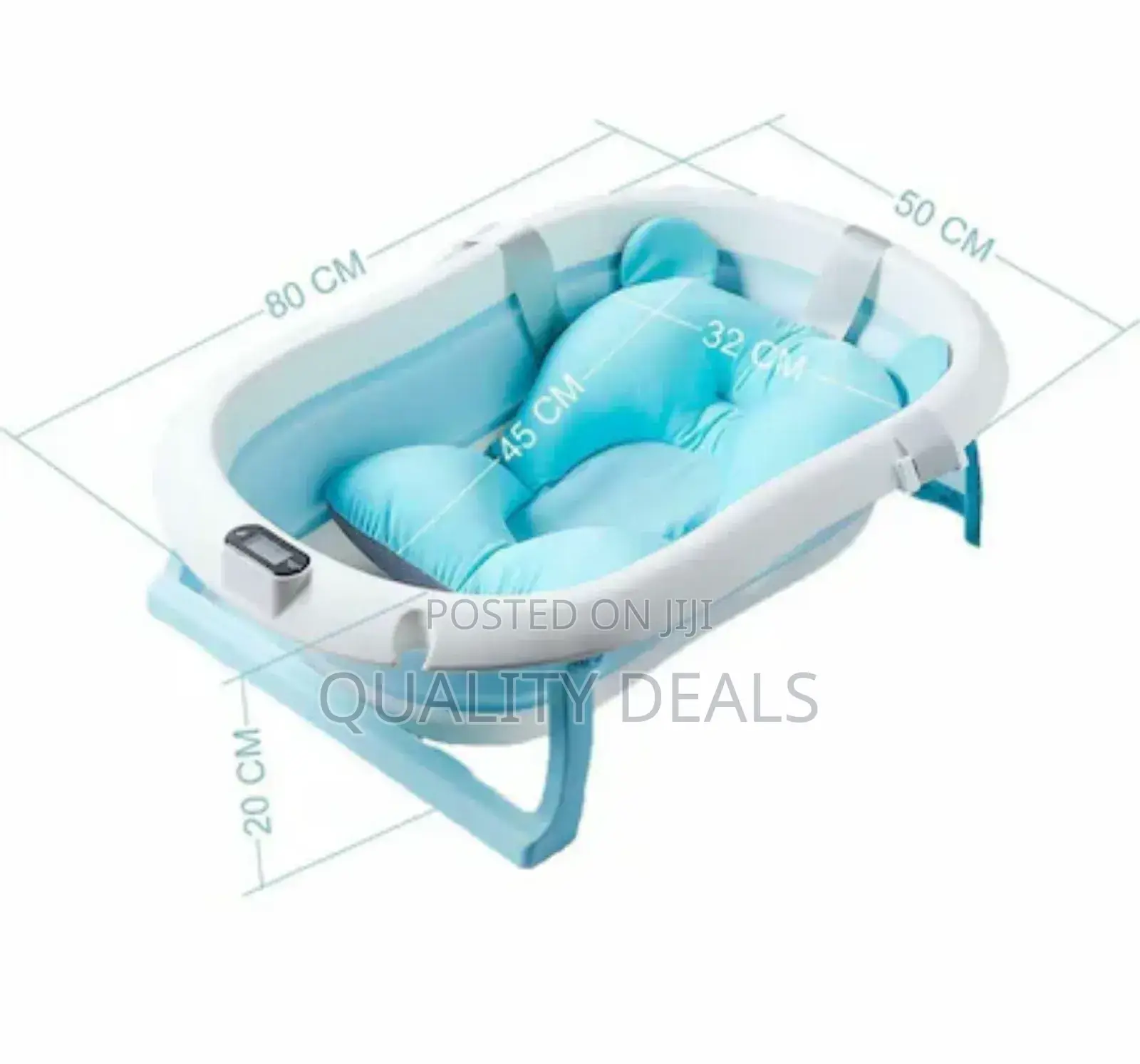 Foldable Baby Bathtub and Basin With Temperature Thermometer