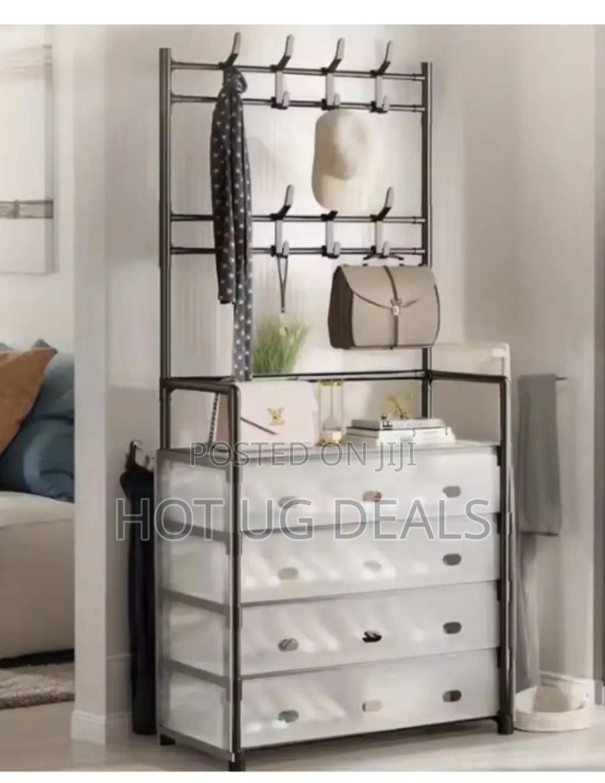 5 Tier Shoe Rack With Hat Hook Dustproof Shoe Organizer