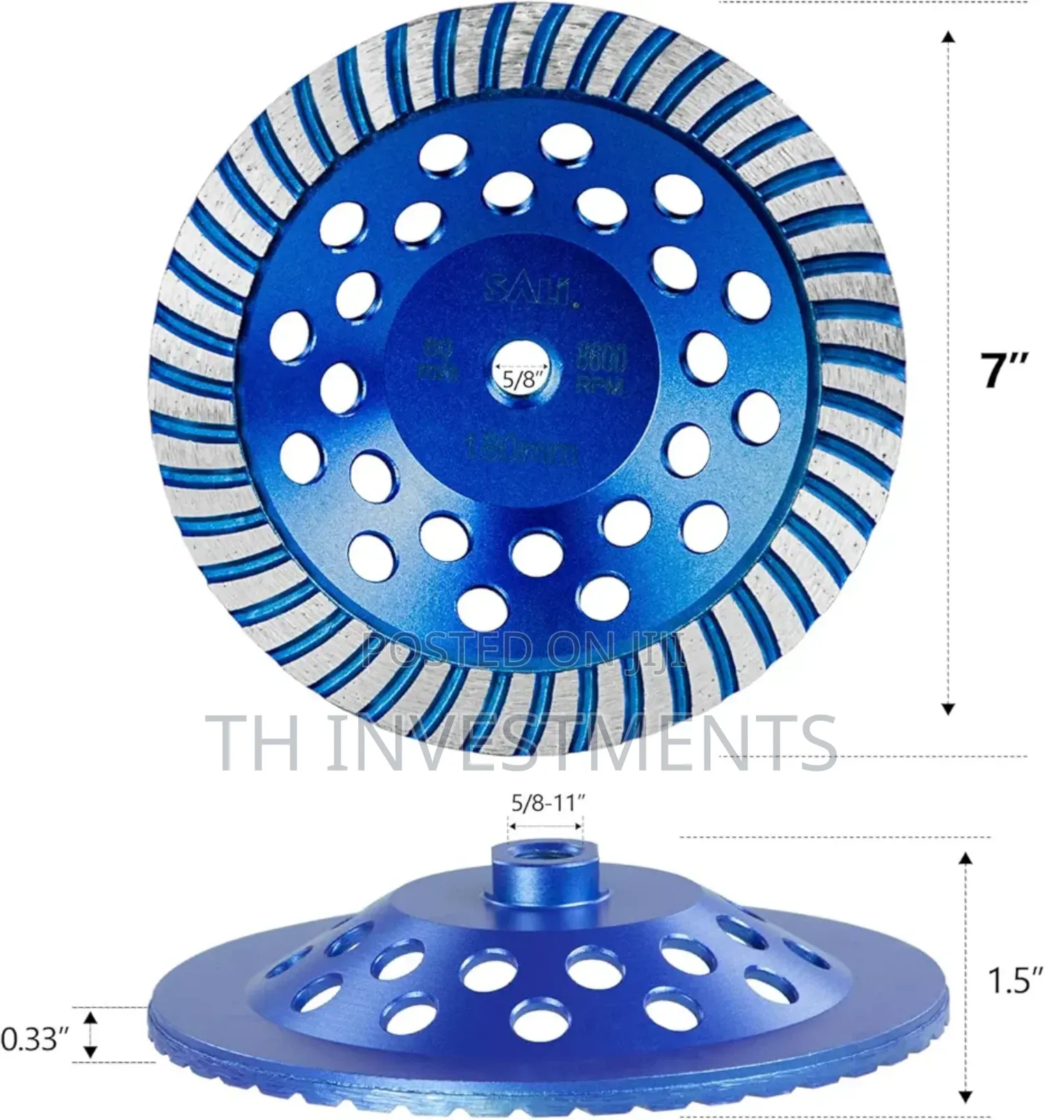 SALI 7 Inch Concrete Grinding Wheels 43 Turbo Diamond.