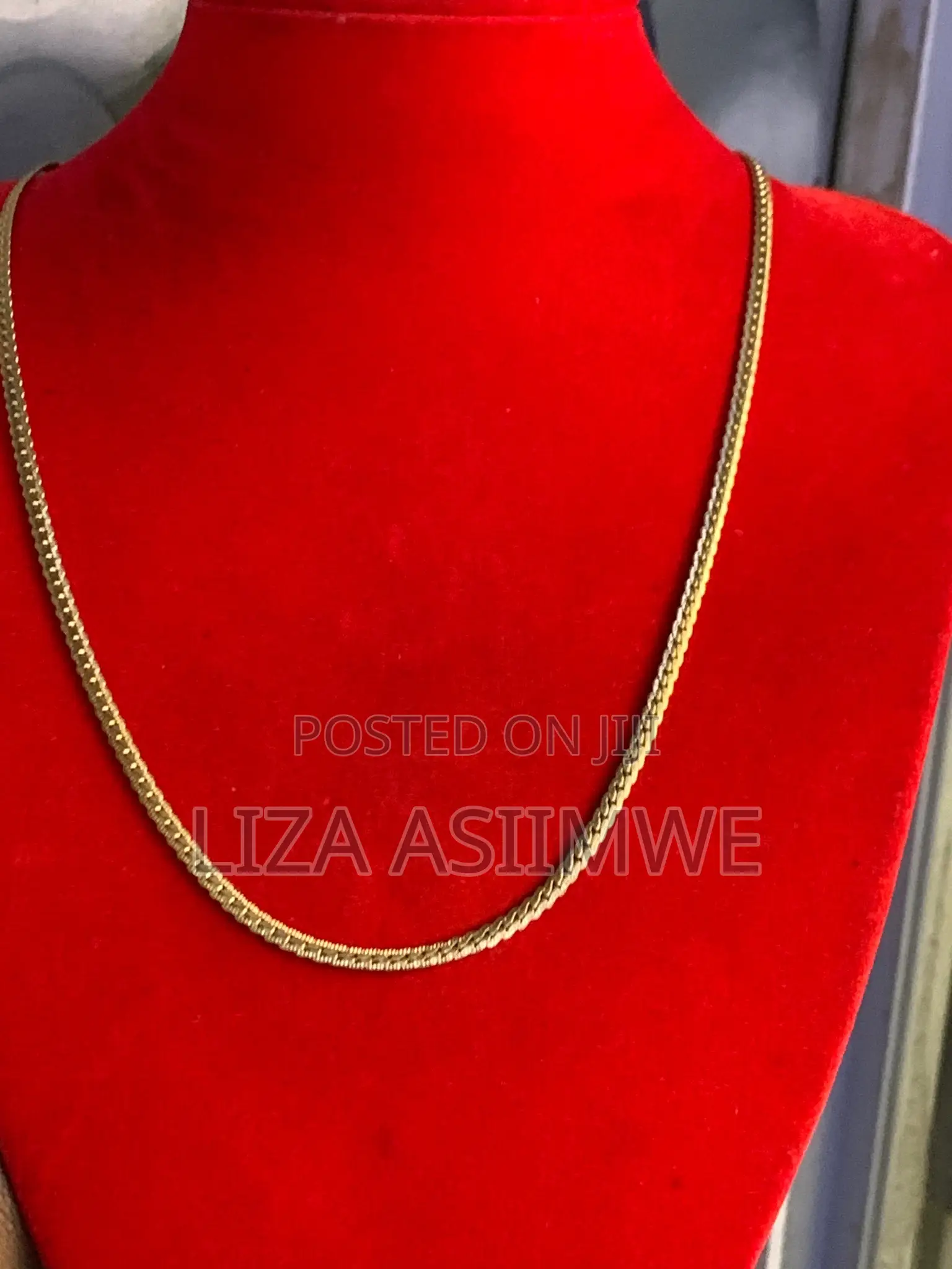 20 Inches Long Flat Gold Men’S Necklace