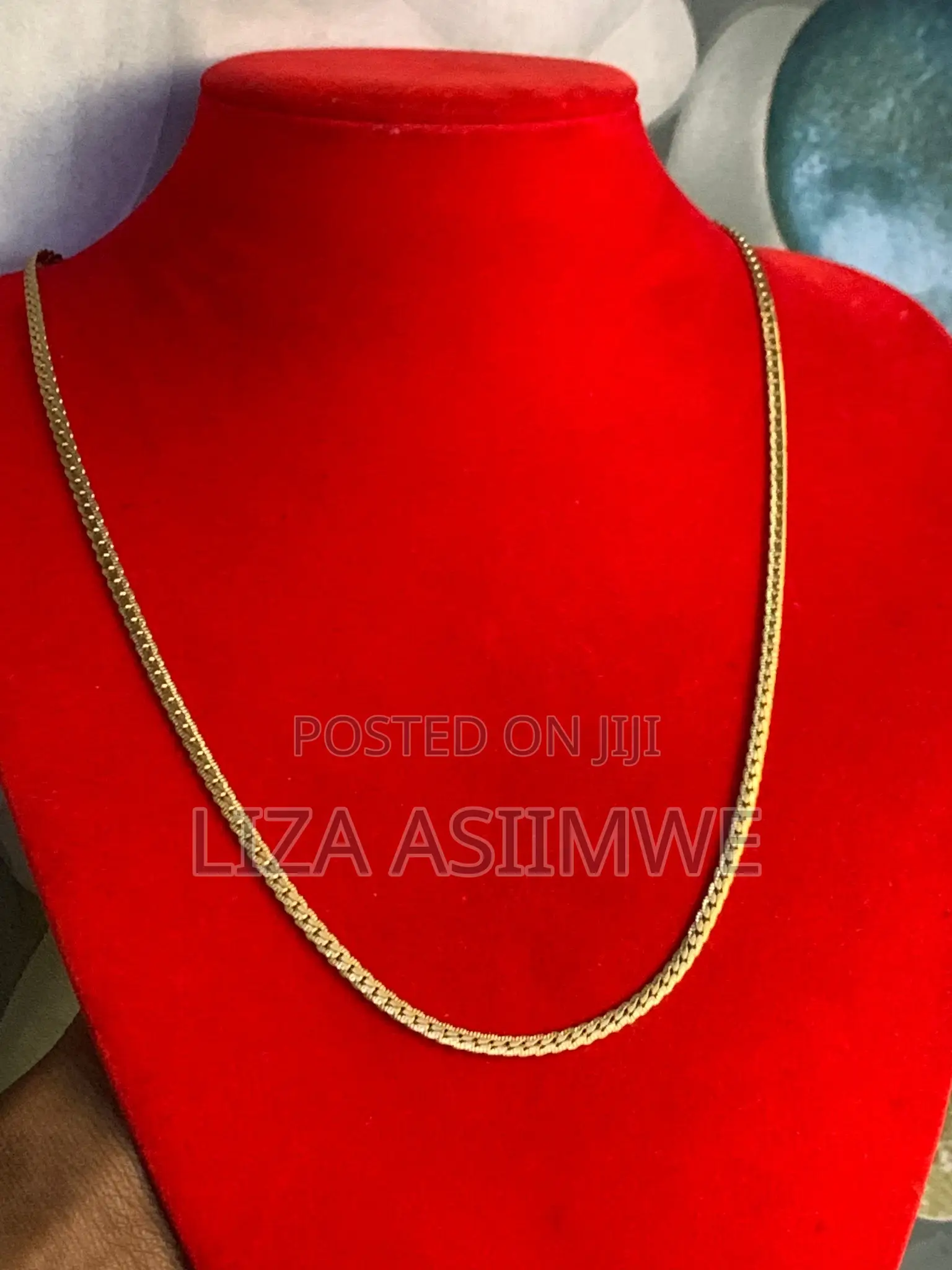 20 Inches Long Flat Gold Men’S Necklace