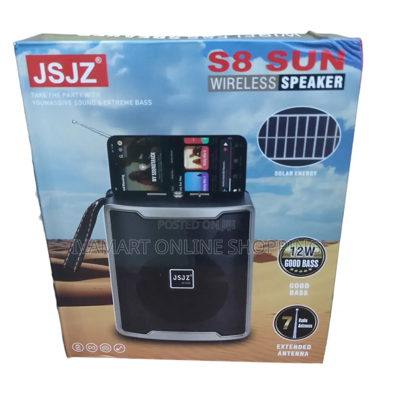 JSJZ S8 Sun Wireless Speaker / Radio - Solar, Good Bass
