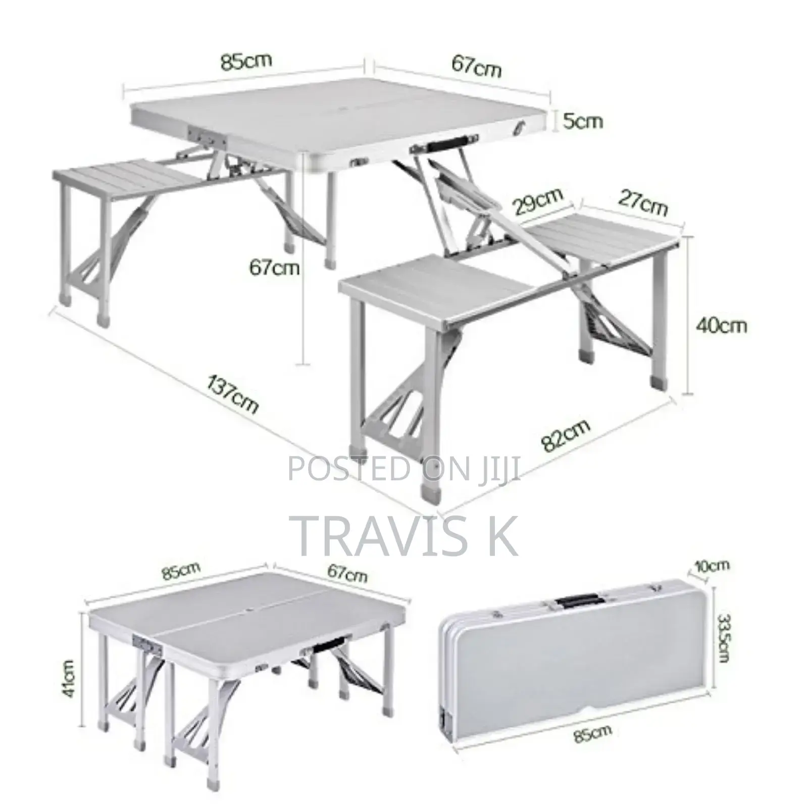 Folding Picnic Table and Stool Set