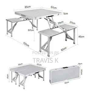Folding Picnic Table and Stool Set