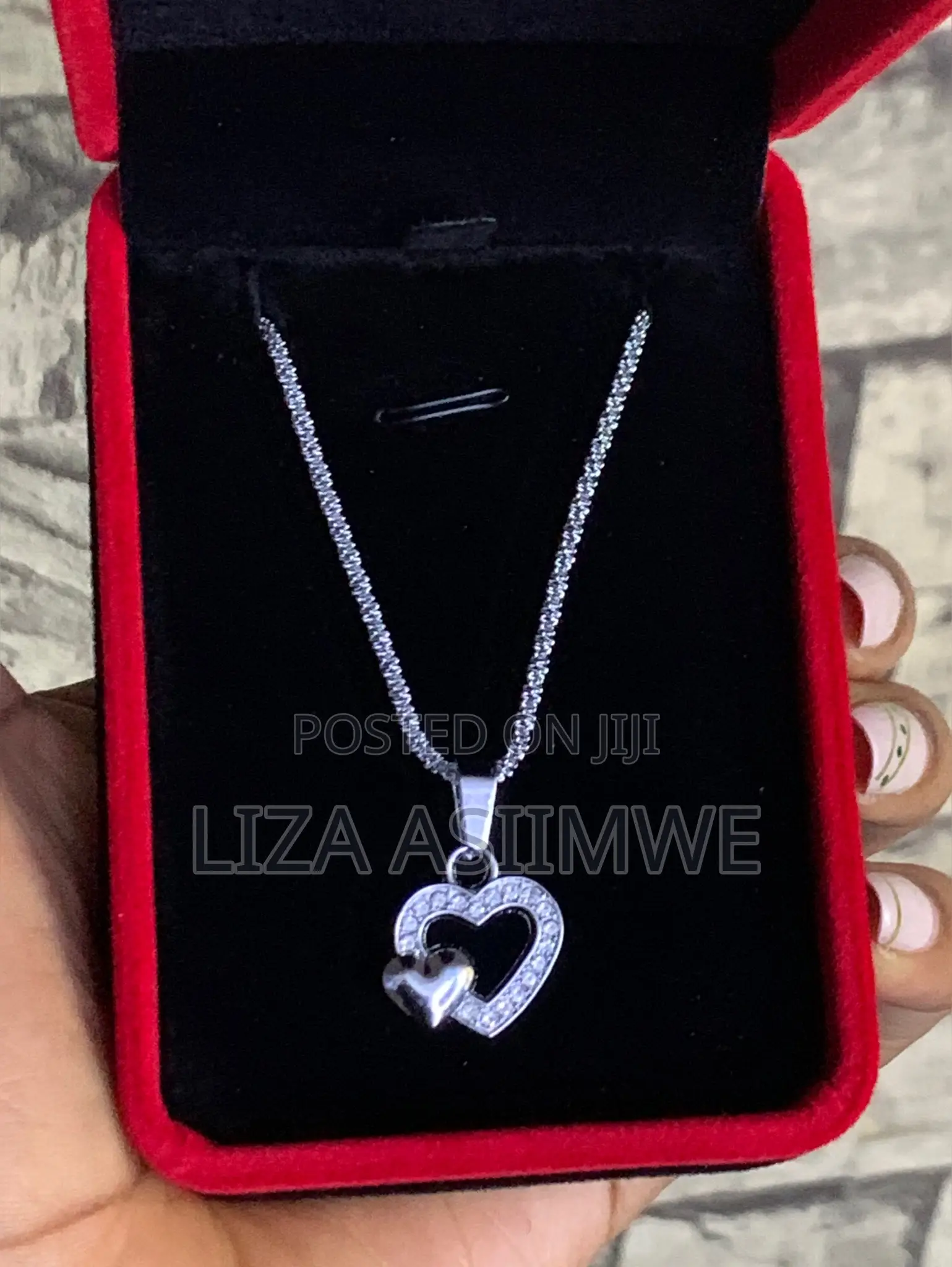 Double Heart Solitaire Lady’S Necklaces