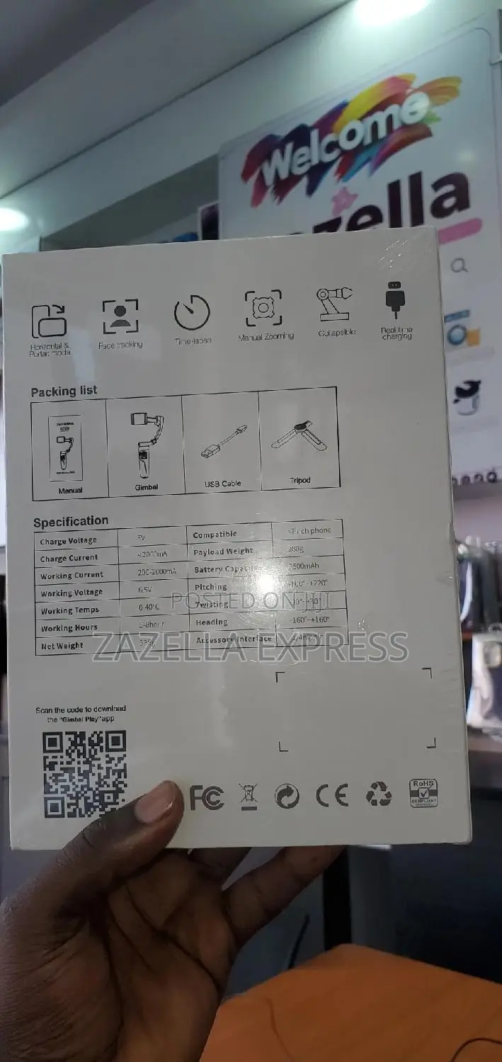 3-Axis Phone Gimbal Stabilizer Adjustable for Smartphone