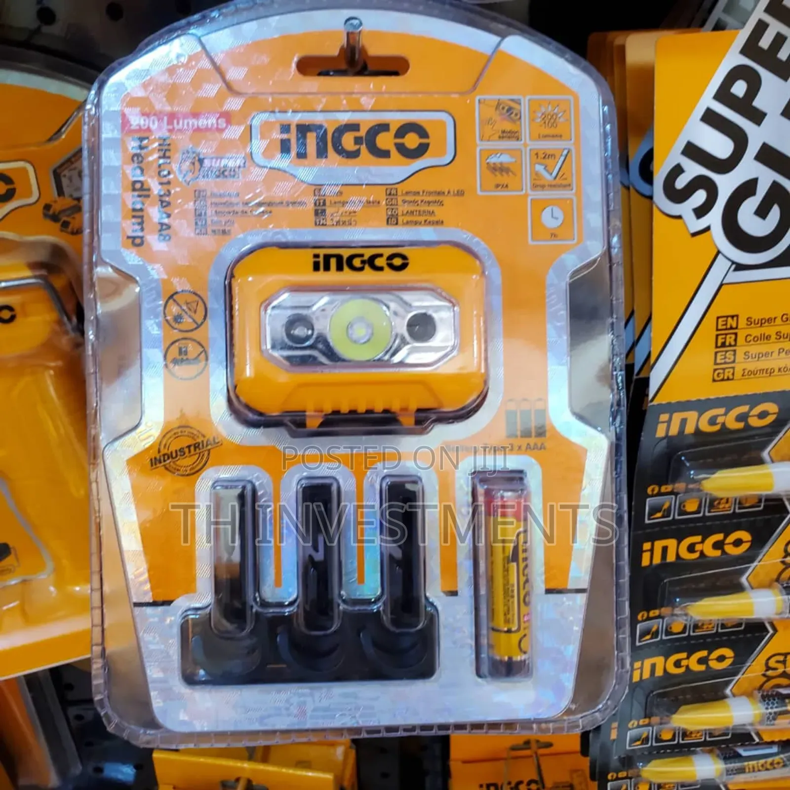 INGCO Headlamp 200 Lumens - Orange
