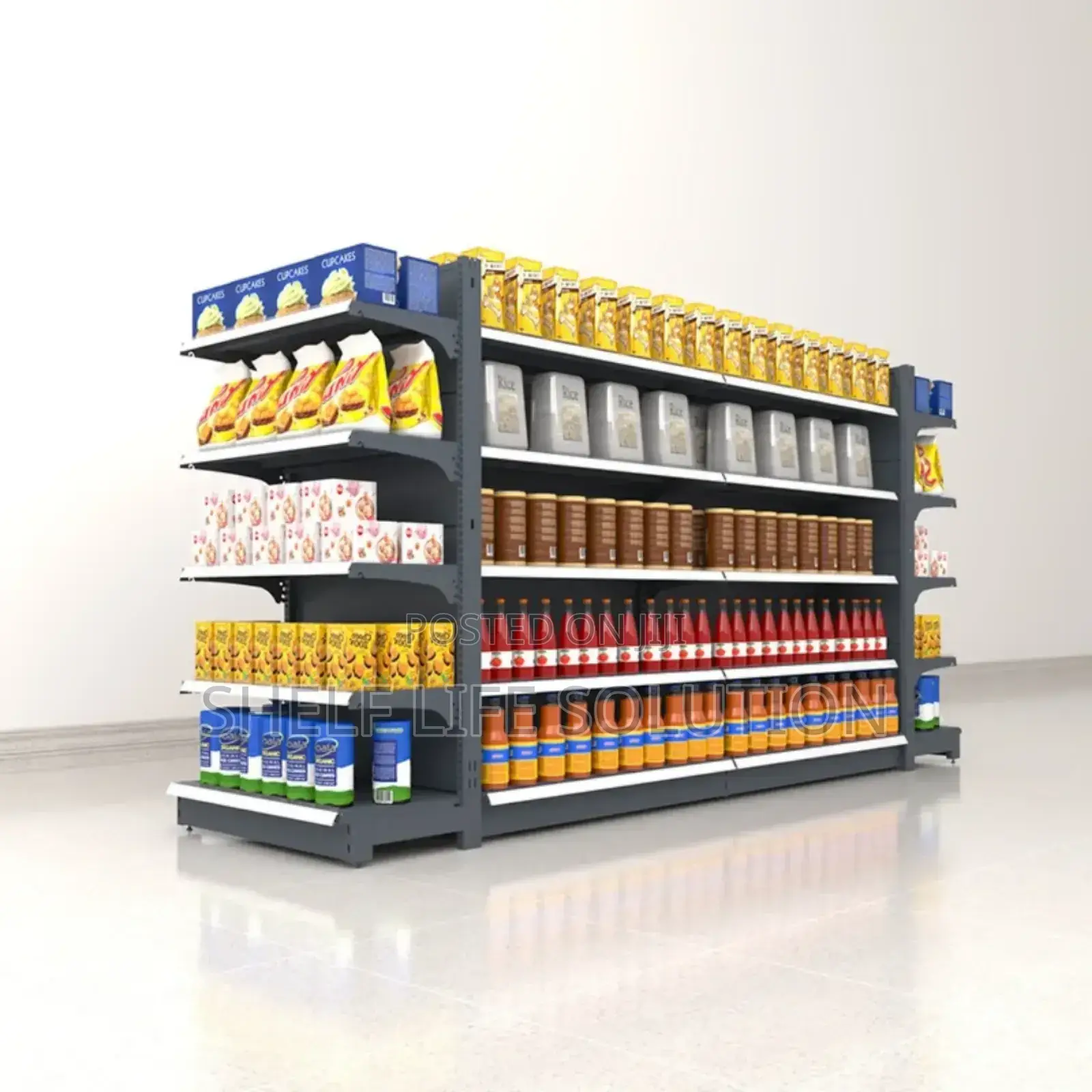 Double Sided Supermarket Shelf