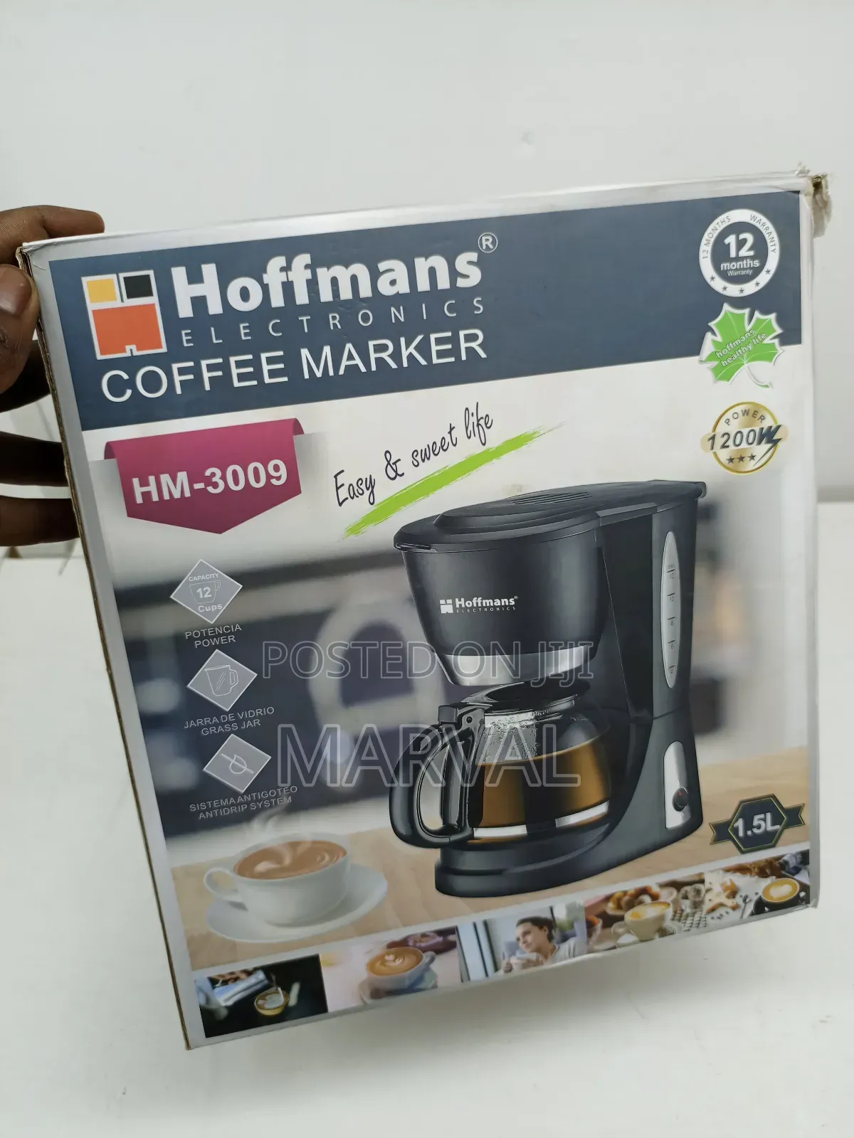 Hoffman 1.5L Coffee Maker (12 Small Cups)