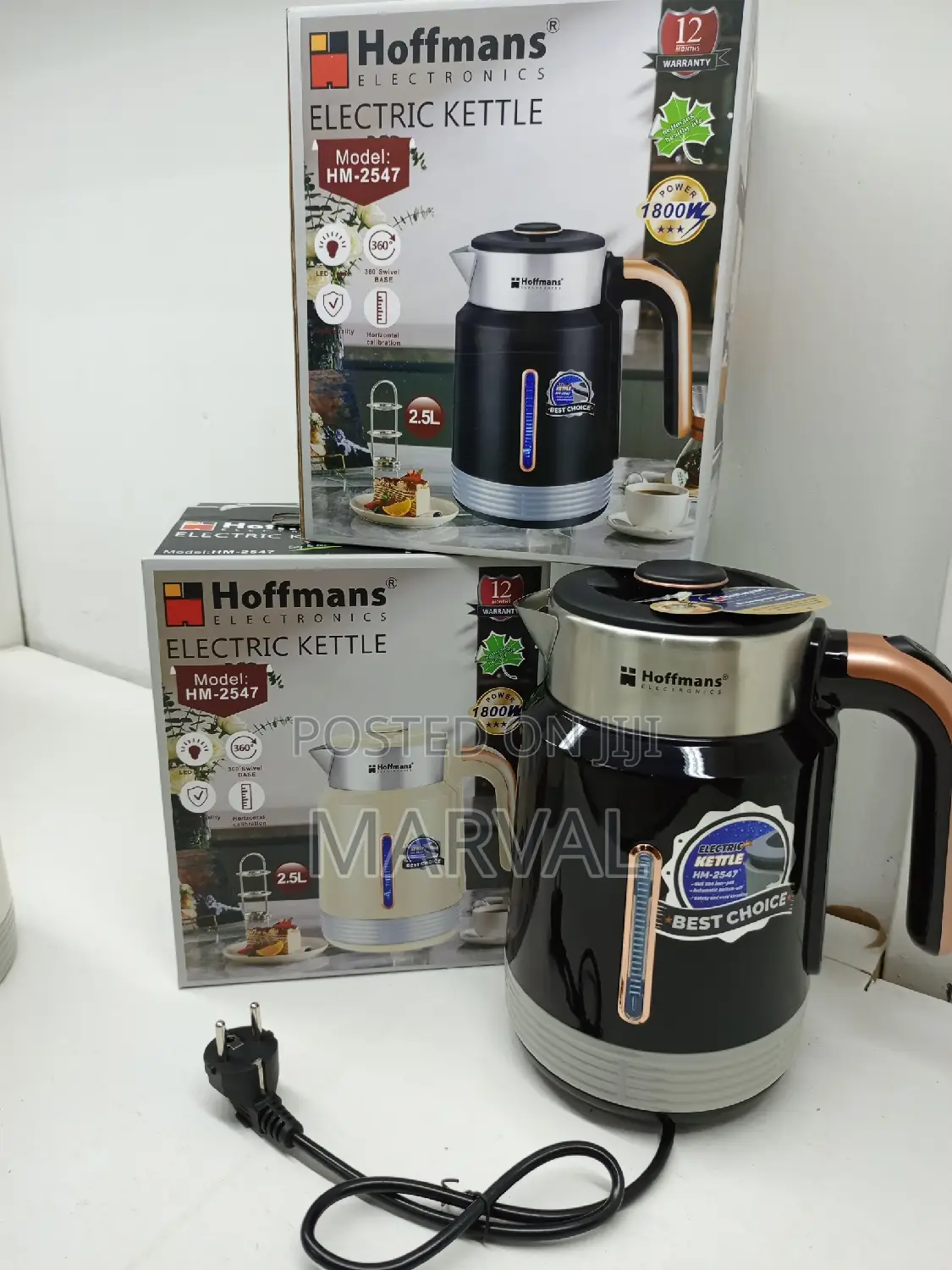 Hoffman Milk Dry Tea Electric Kettle 2.5ls 2 in 1 HM-2547