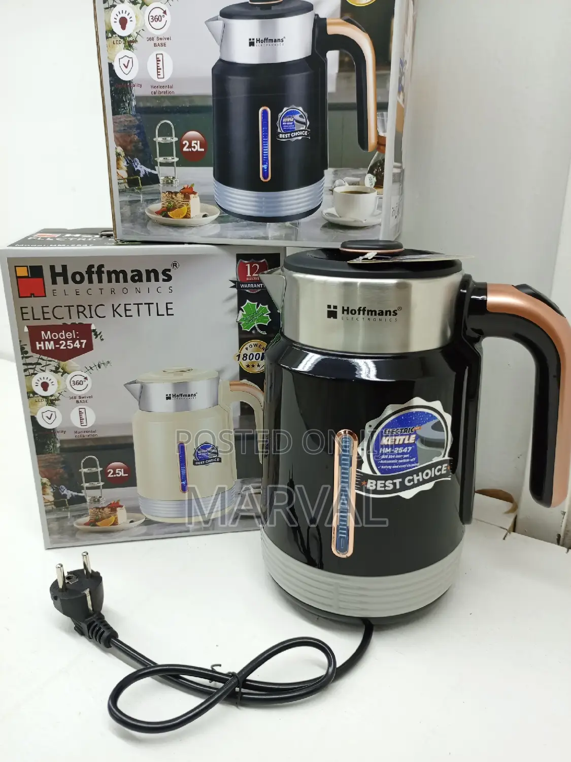 Hoffman Milk Dry Tea Electric Kettle 2.5ls 2 in 1 HM-2547