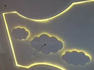Gypsum Futuristic and Clean Ceiling and Wall Design