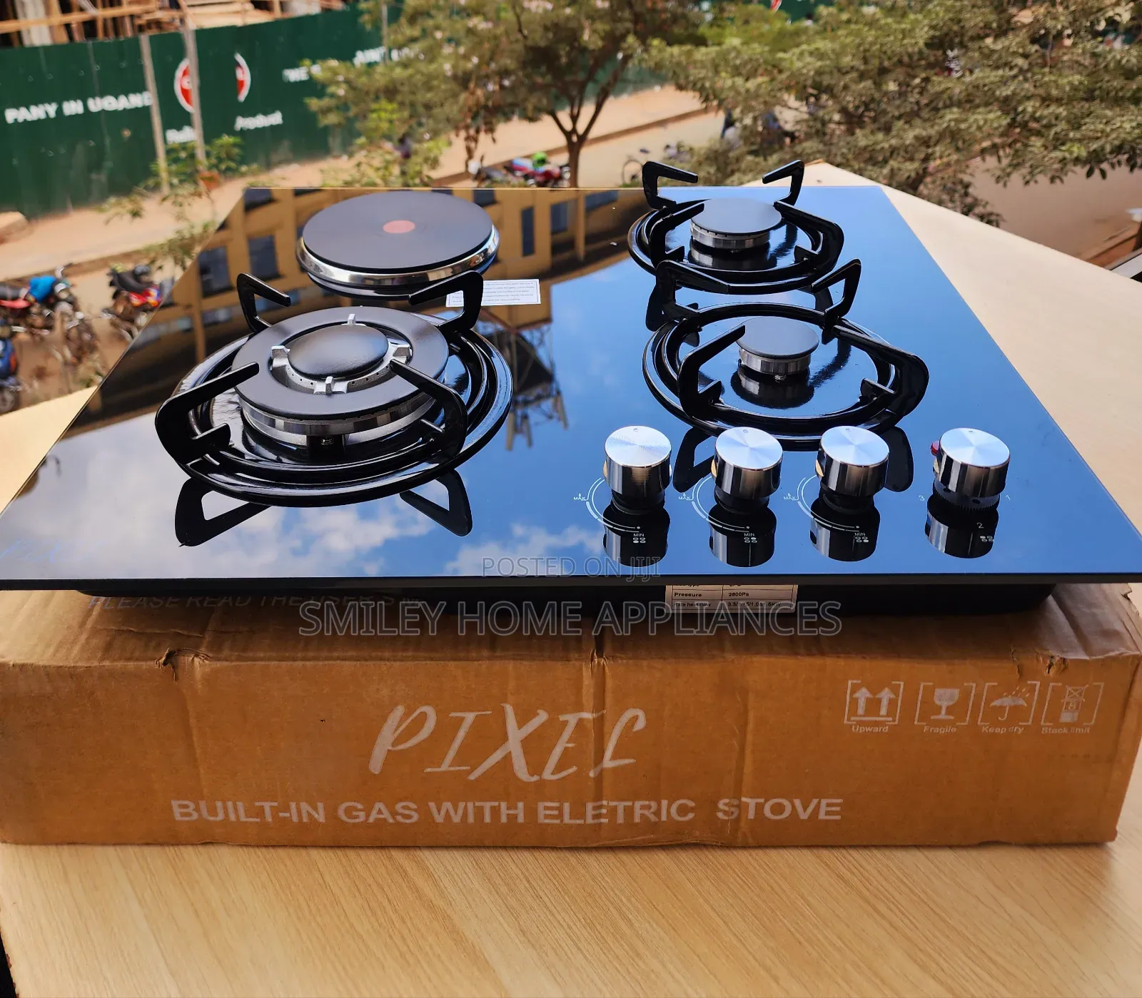 Brand New Built in Pixel Gas Hob Black Glass Material