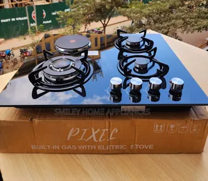 Brand New Built in Pixel Gas Hob Black Glass Material