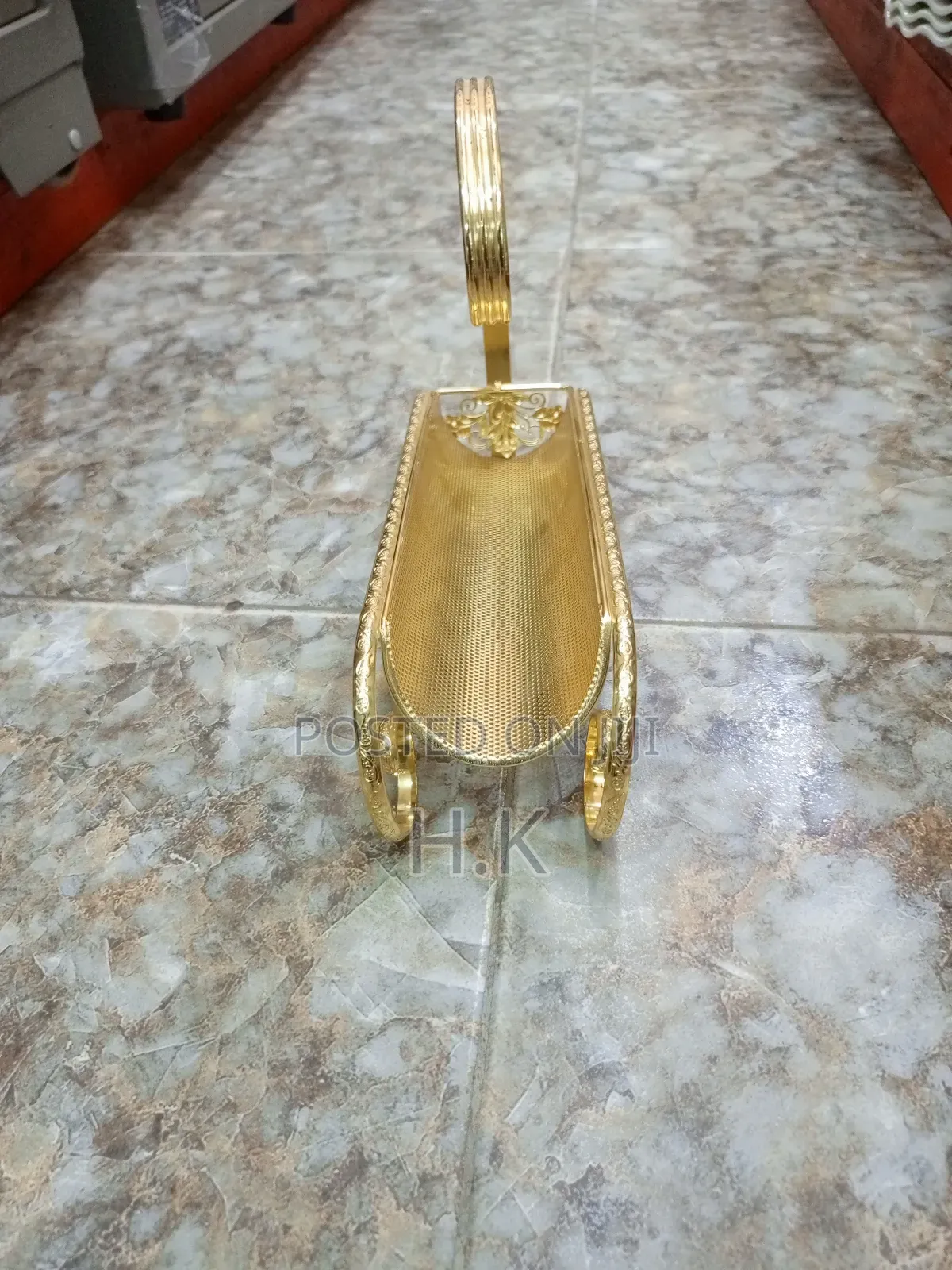 Gold-Colored Metal Utensil Holder