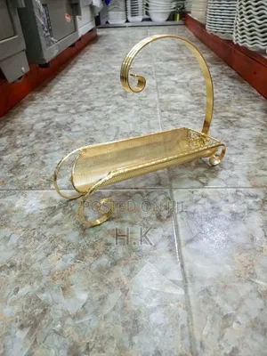 Gold-Colored Metal Utensil Holder