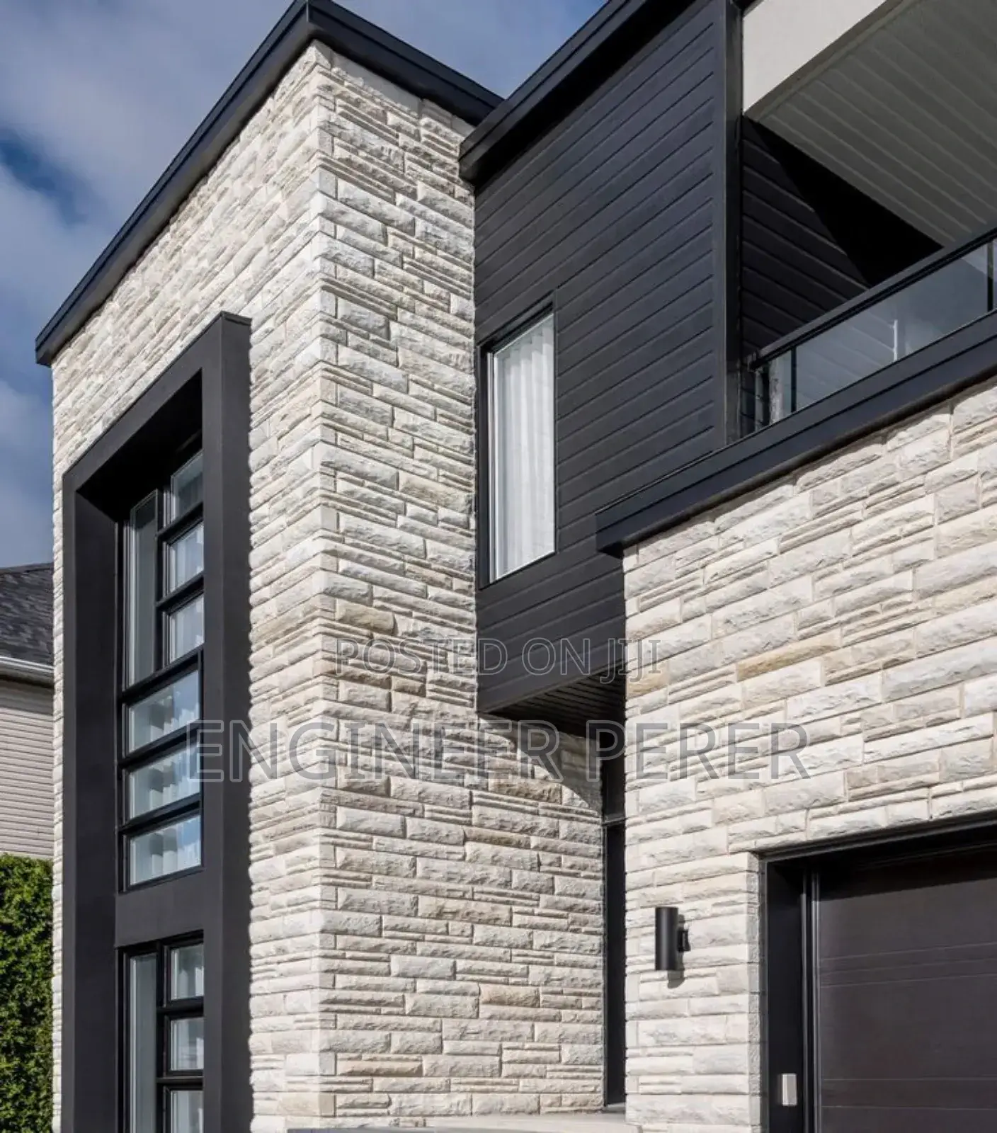 Exterior Wall Tiling Construction.