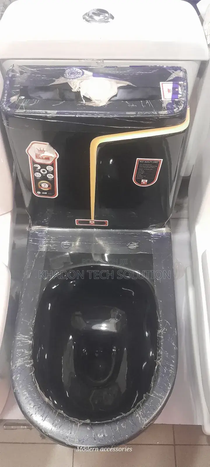 Black Luxury P Toilet Press Complete