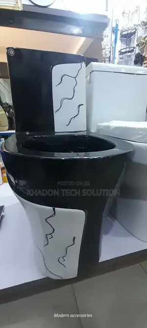Complete Original Blue Edge Black And White Toilet Press P