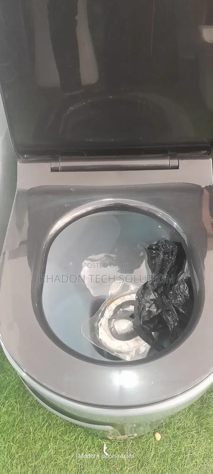 Original Grey Black Stripped Combined Toilet P Type Press