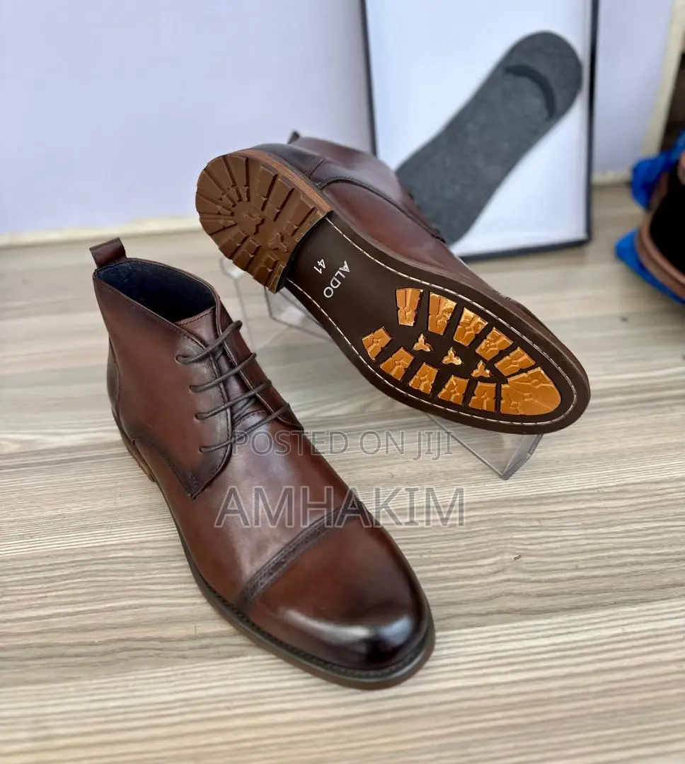 New Classic Men Aldo Leather Gentle Boots in Stock