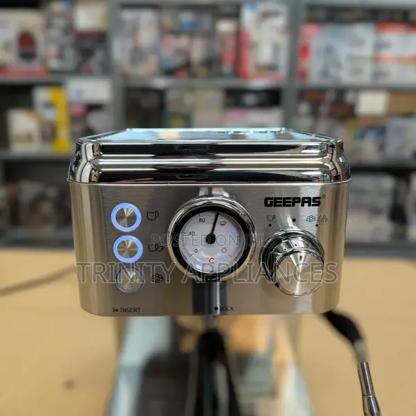 Geepas Espresso and Cappuccino Coffee Machine- GCM1523SS