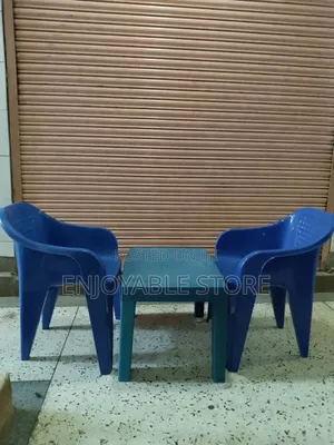 Photo - Outdoor Plastic Mid Table and 2 Chairs