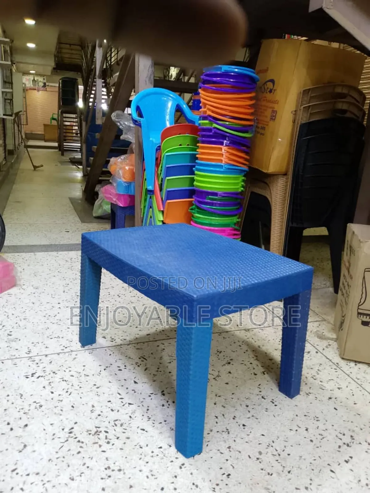 Outdoor Plastic Mid Table and 2 Chairs