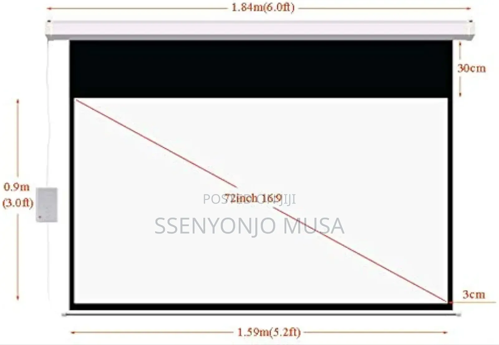 72 Inch 16:9 Matte White Electric Projection Screen for H-T