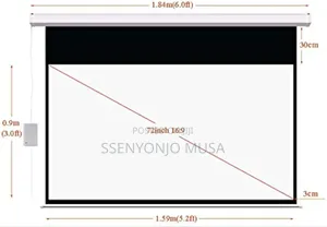 72 Inch 16:9 Matte White Electric Projection Screen for H-T