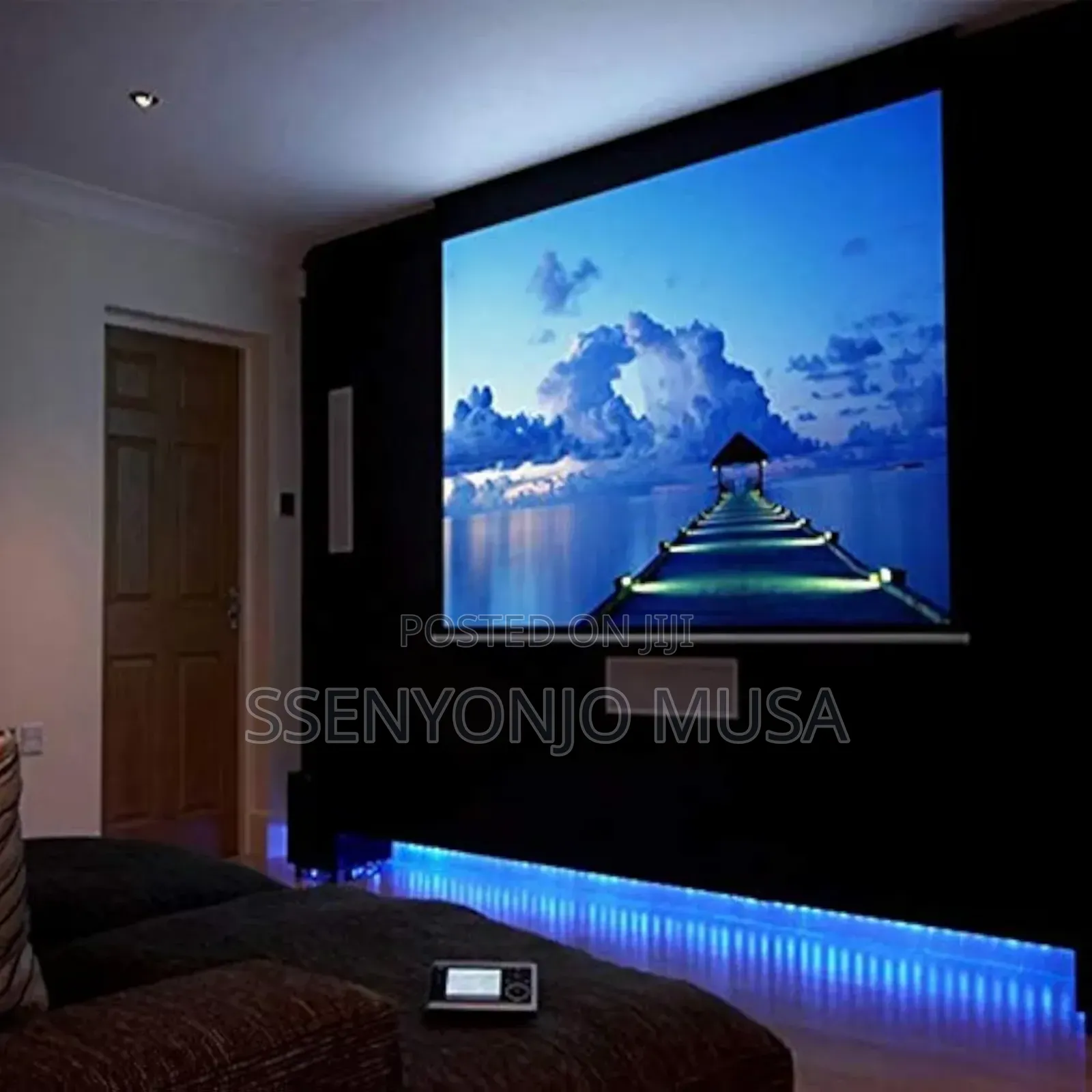 72 Inch 16:9 Matte White Electric Projection Screen for H-T