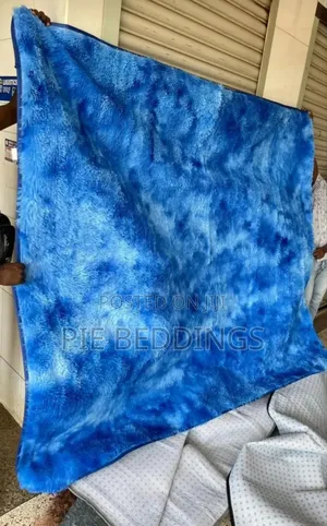 New Patched Blue Fluffy Carpets