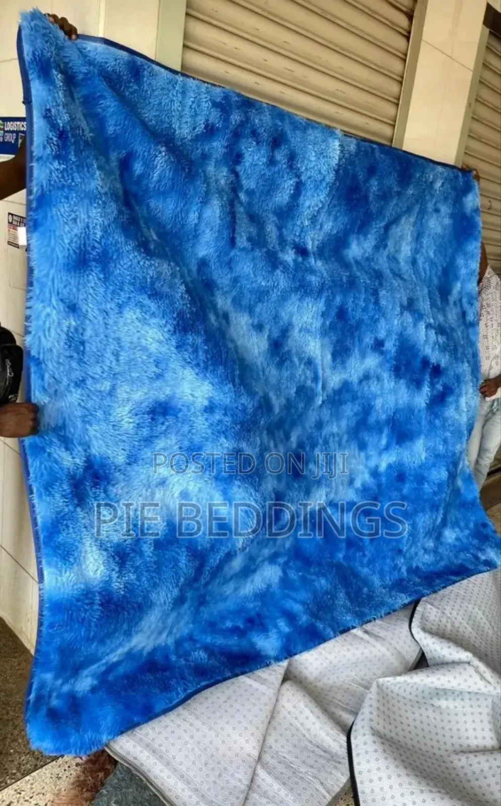 New Patched Blue Fluffy Carpets