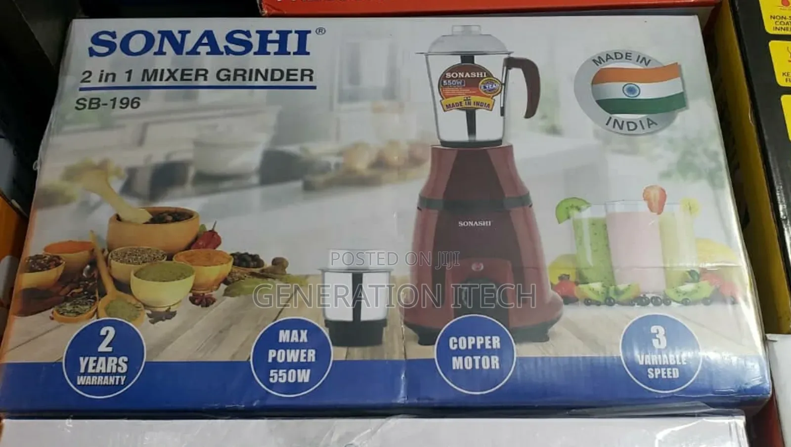 Sonashi 2 in 1 Mixer Grinder SB-196