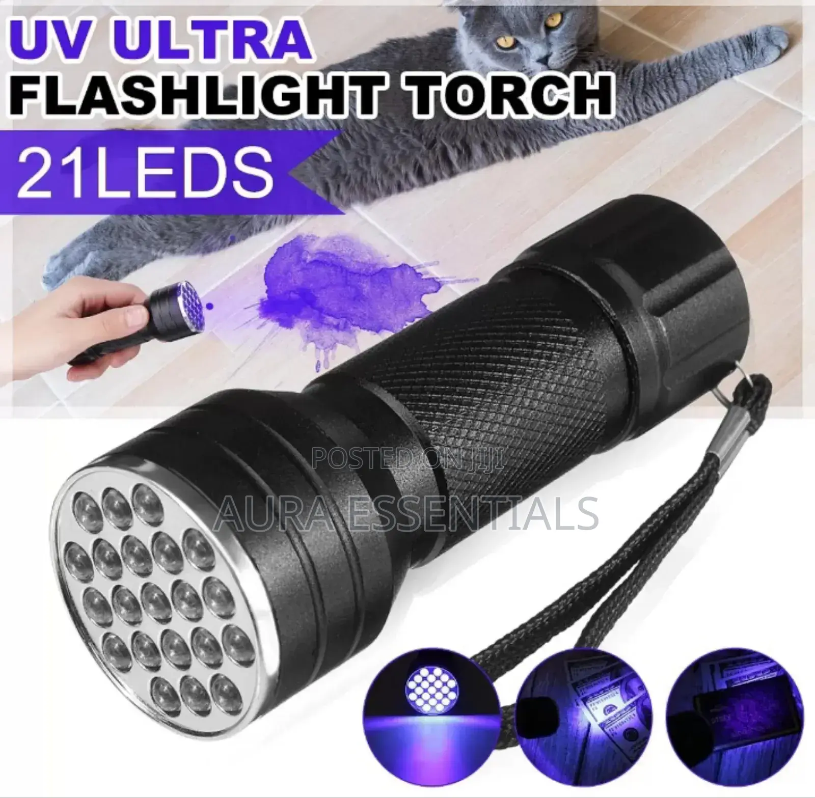 Portable Battery-Powered Counterfeit Money Detector Torch