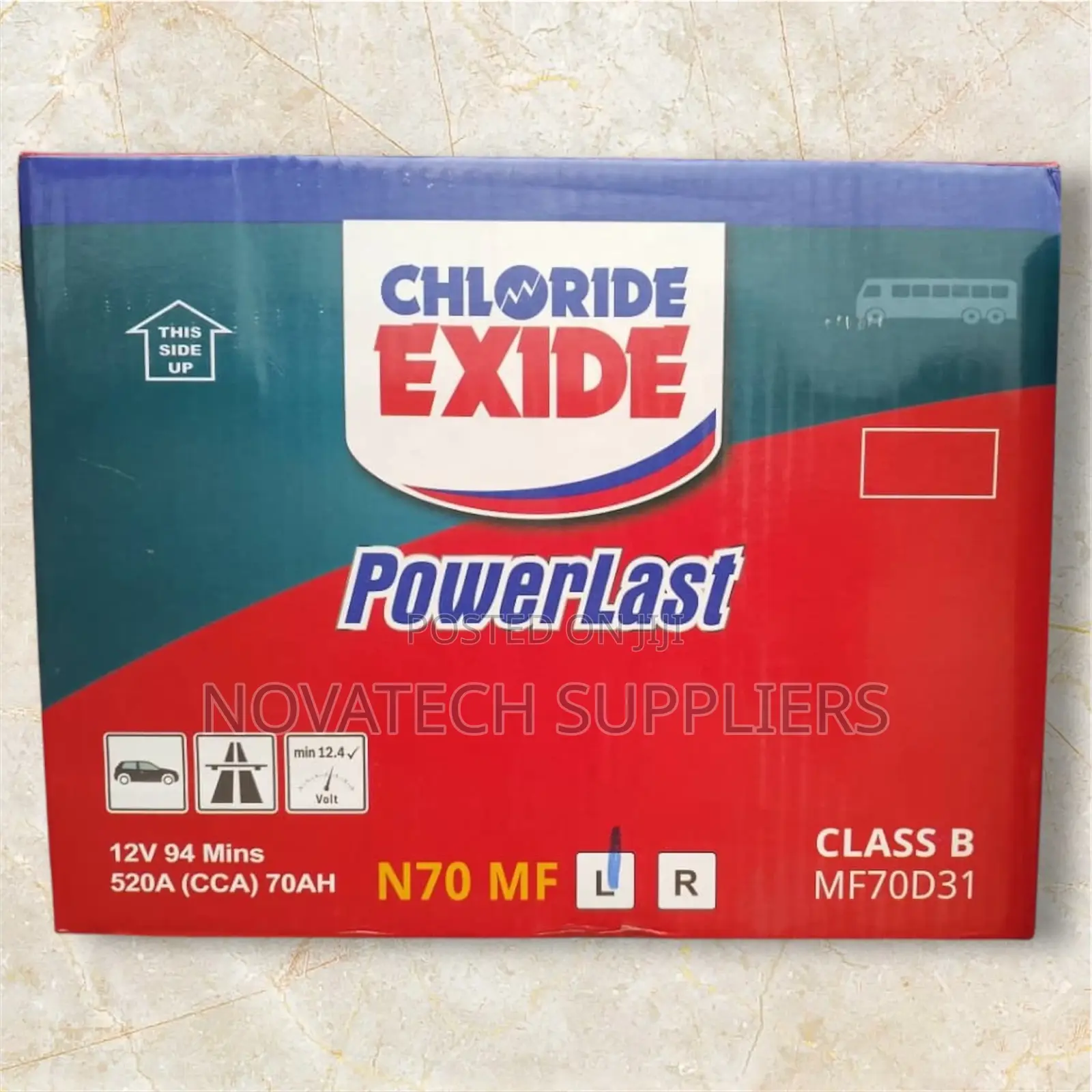 N70 Chloride Exide Maintenance Free Car Batteries Yuna
