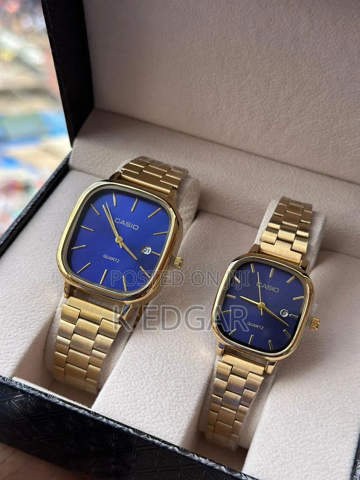 Golden Casio Couple Watches