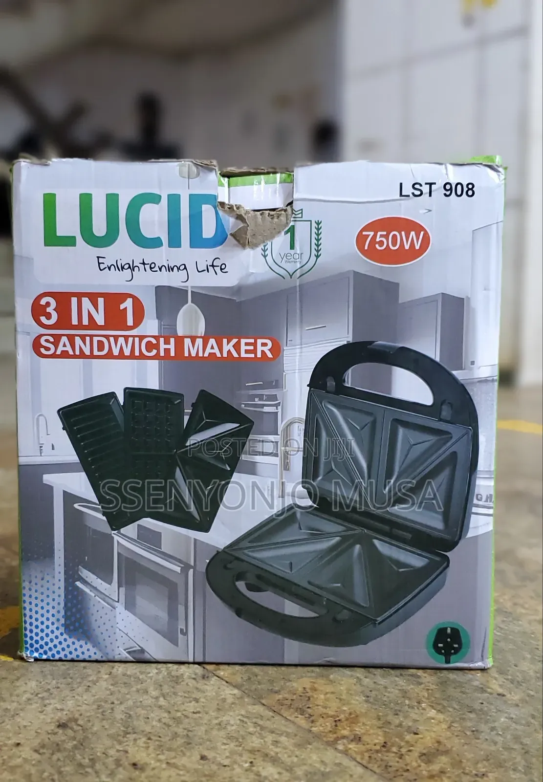 Lucid LST 908 3-in-1 Sandwich Maker -Toast, Waffle, Grilled-