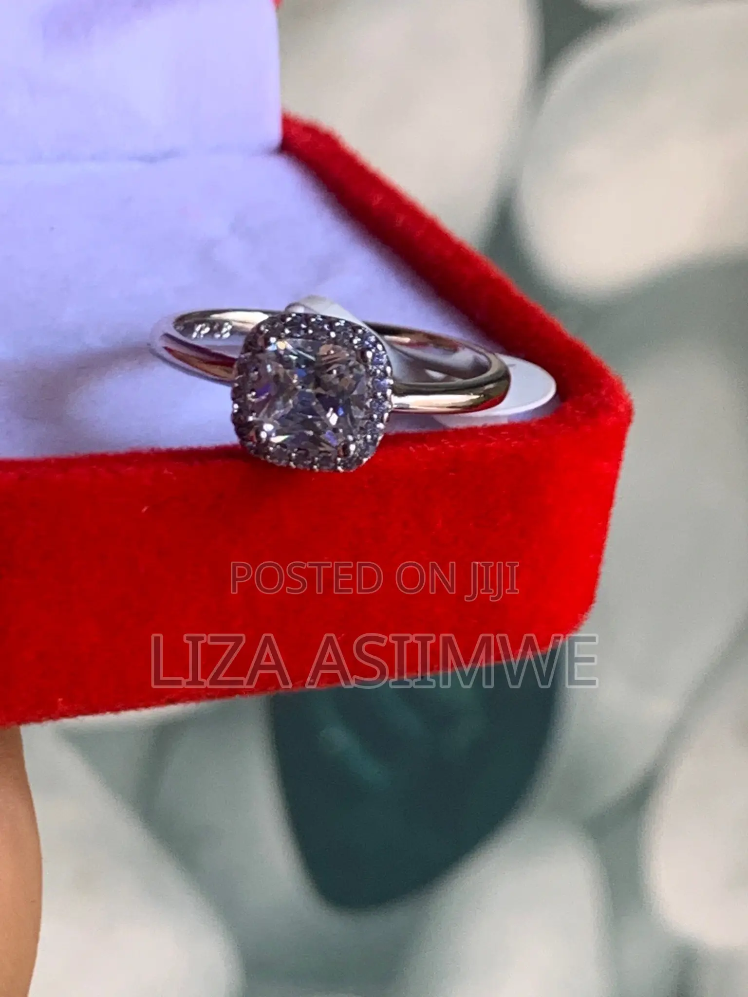 Halo Engagement Ring Available in Size (8)(18)