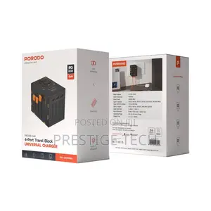 Porodo Travel Universal Gan Charger PD 65W, 5 Ports