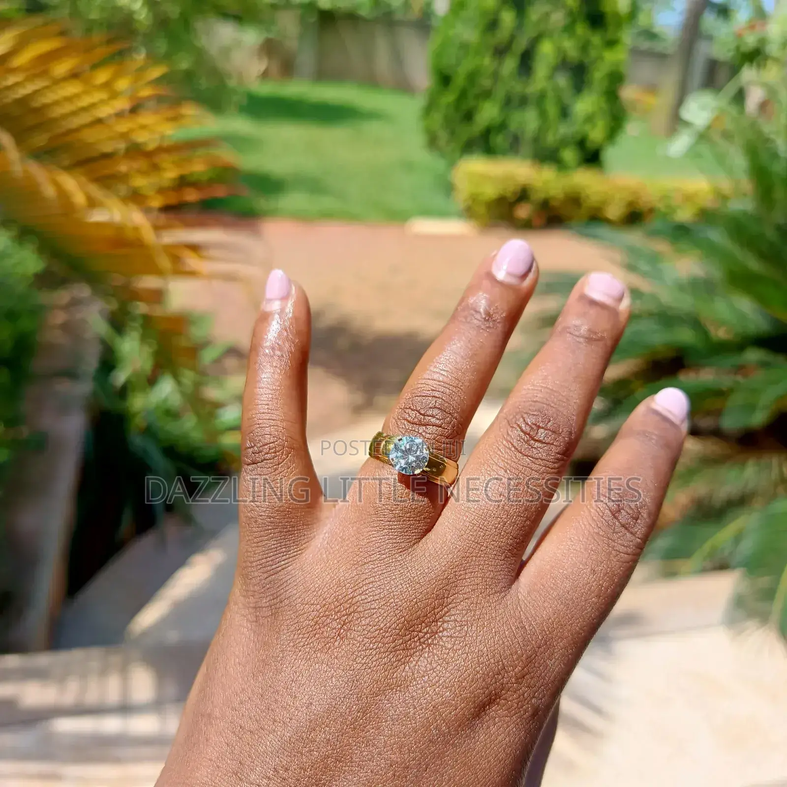 Cari Engagement Stainless Steel Ring - Size 18 (Gold)