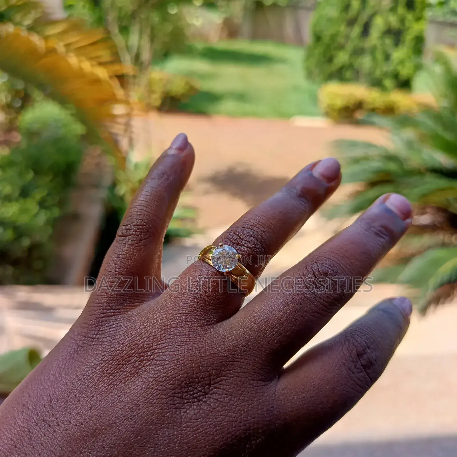 Cari Engagement Stainless Steel Ring - Size 18 (Gold)