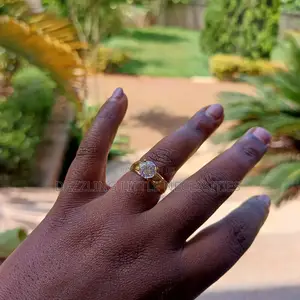 Cari Engagement Stainless Steel Ring - Size 18 (Gold)