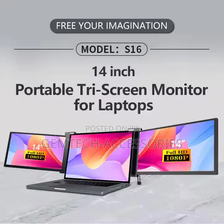 Portable Tri Screen 14inches