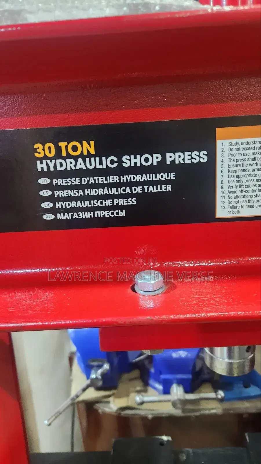 Hydraulic Shop Press 30 Ton