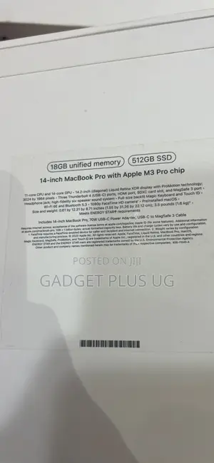 New Laptop Apple MacBook Pro 18GB Apple M3 Pro SSD 512GB