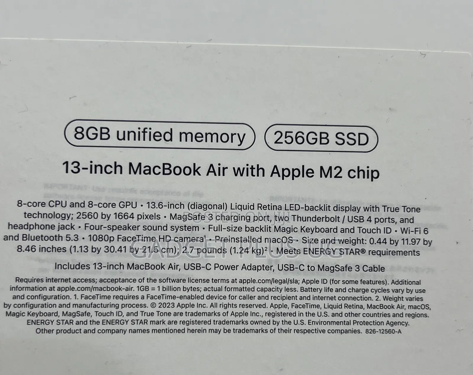 New Laptop Apple MacBook Air 8GB Apple M2 SSD 256GB