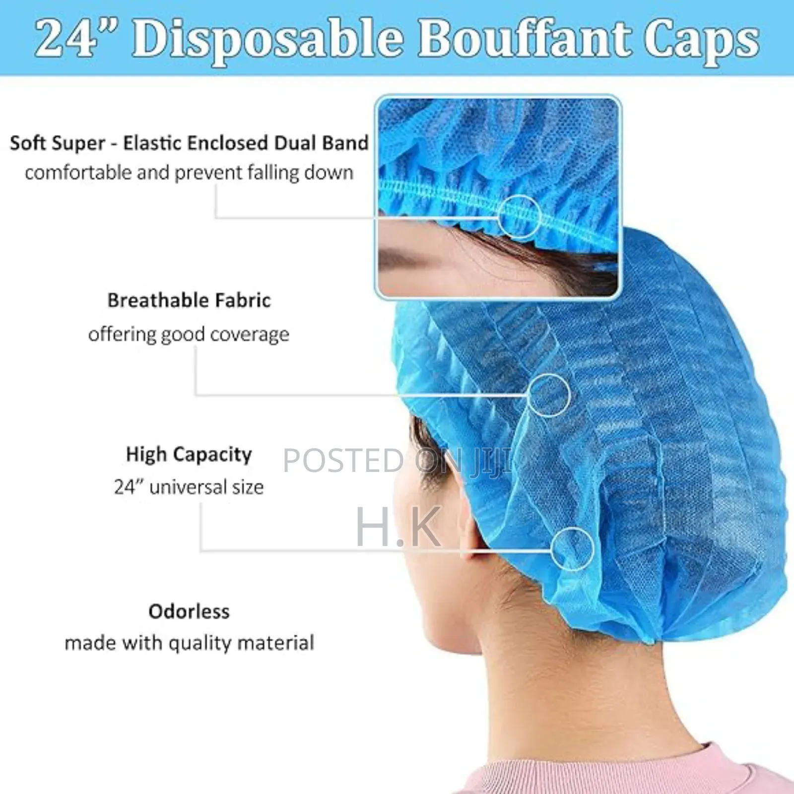 Disposable Bouffant Caps 100pcs