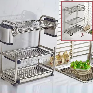 Photo - 3-Layer Stainless Steel Kitchen Organizer Rack - Dish Drying