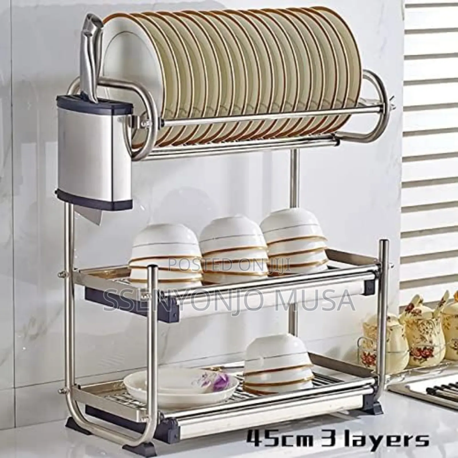 3-Layer Stainless Steel Kitchen Organizer Rack - Dish Drying